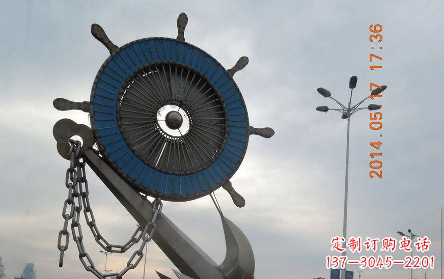 吉林不锈钢船舵景观雕塑