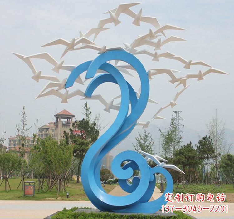 吉林新题目精美不锈钢大雁雕塑