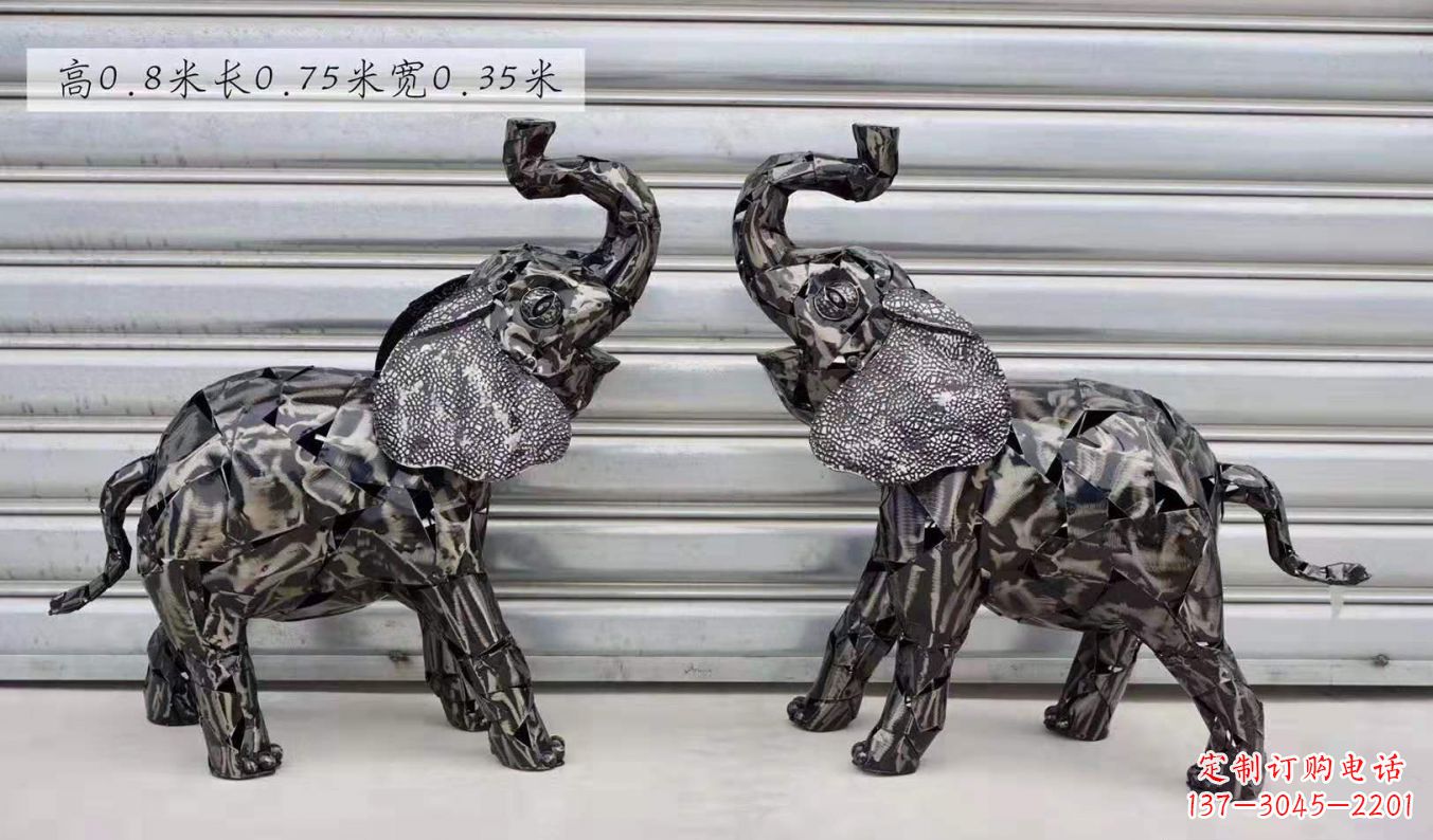 吉林不锈钢大象雕塑精美的摆件装饰