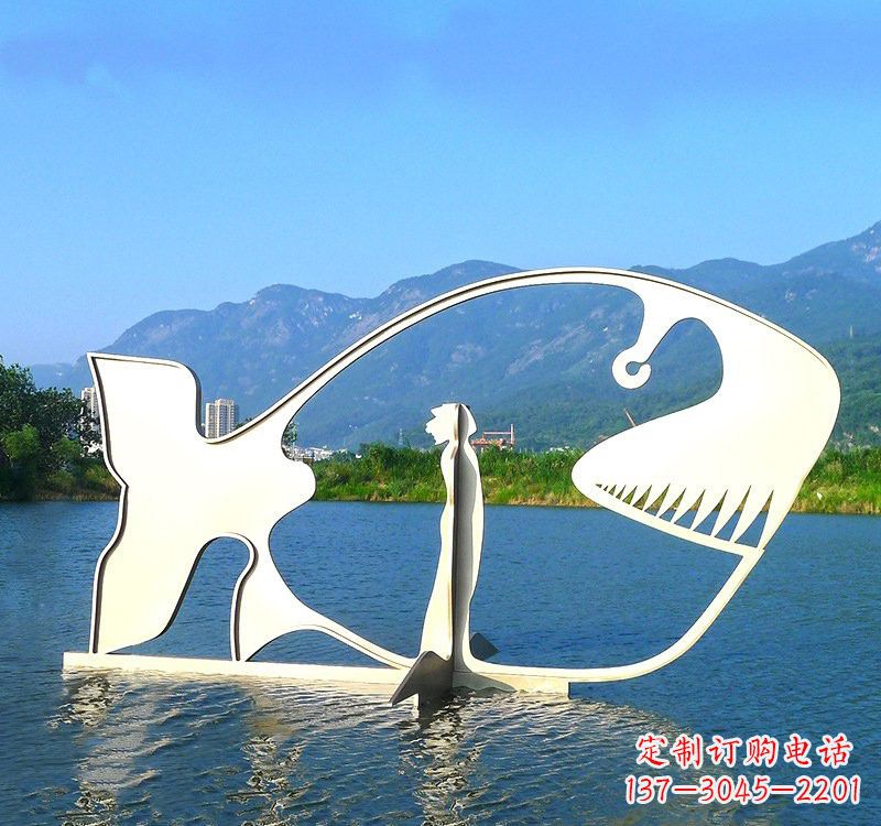 吉林不锈钢大型抽象鲸鱼雕塑