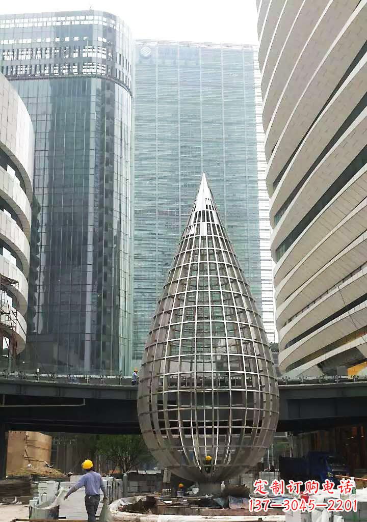 吉林不锈钢大型镂空水滴城市景观雕塑