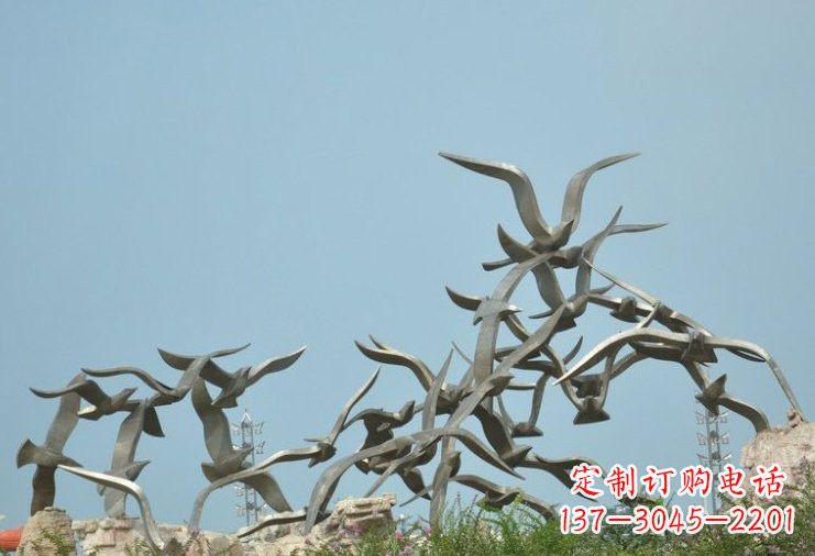 吉林不锈钢飞翔的大雁雕塑