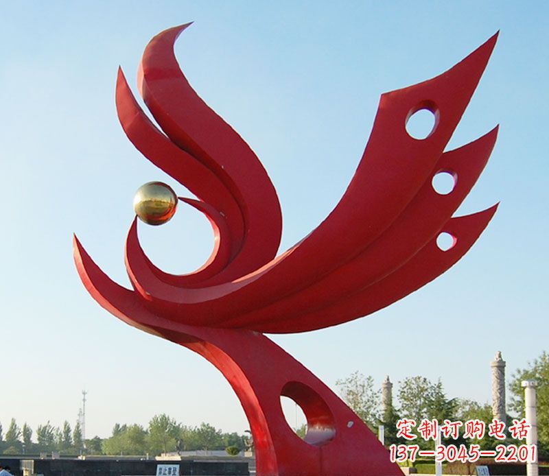 吉林不锈钢凤凰广场雕塑 (2)