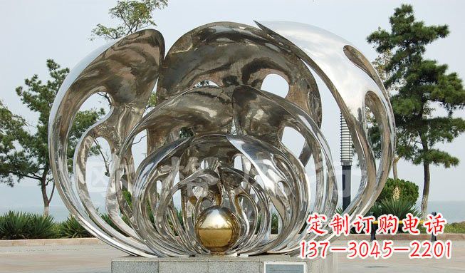 吉林不锈钢贝壳珍珠雕塑艺术的融合
