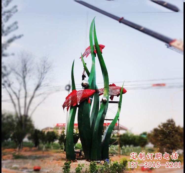 吉林不锈钢鲤鱼雕塑美轮美奂的艺术之作