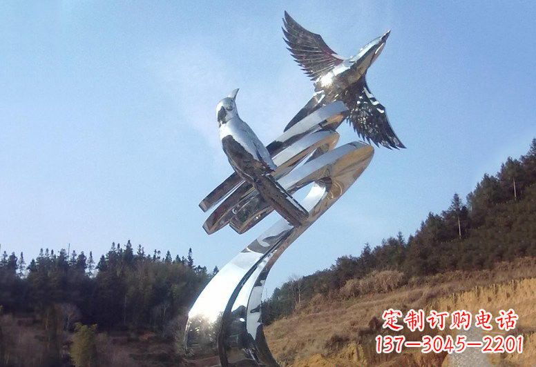 吉林不锈钢公园动物鸟雕塑