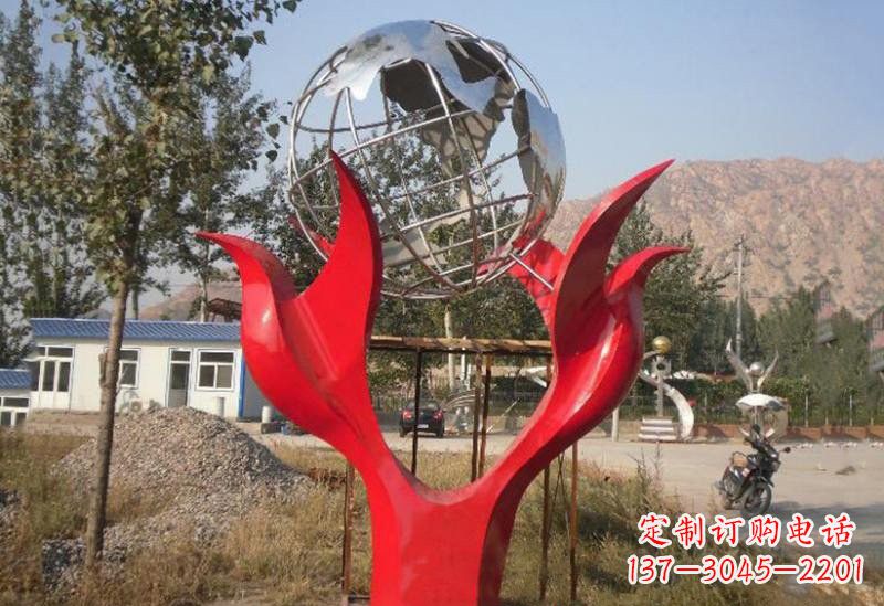 吉林不锈钢公园和平鸽地球雕塑