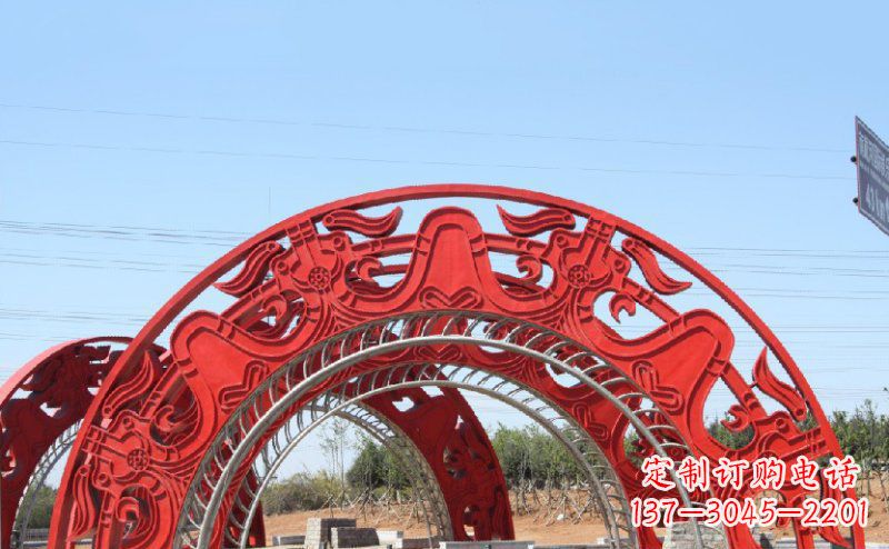 吉林不锈钢拱门雕塑 (2)