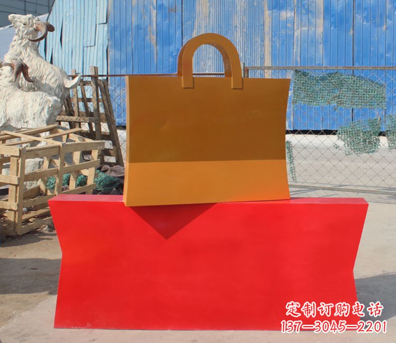吉林不锈钢购物袋雕塑 (2)