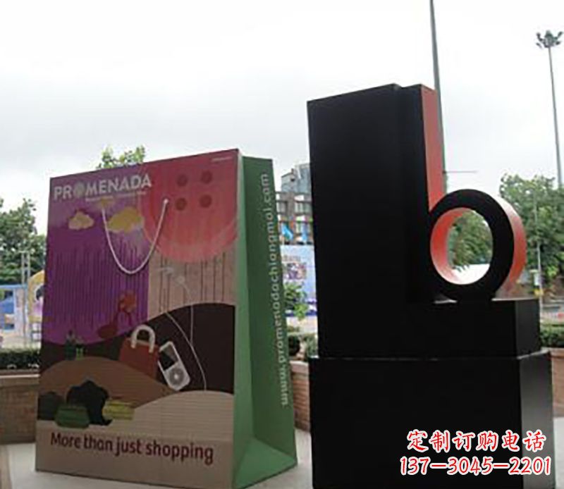 吉林不锈钢购物袋公园雕塑