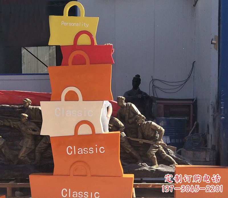 吉林不锈钢购物袋雕塑2
