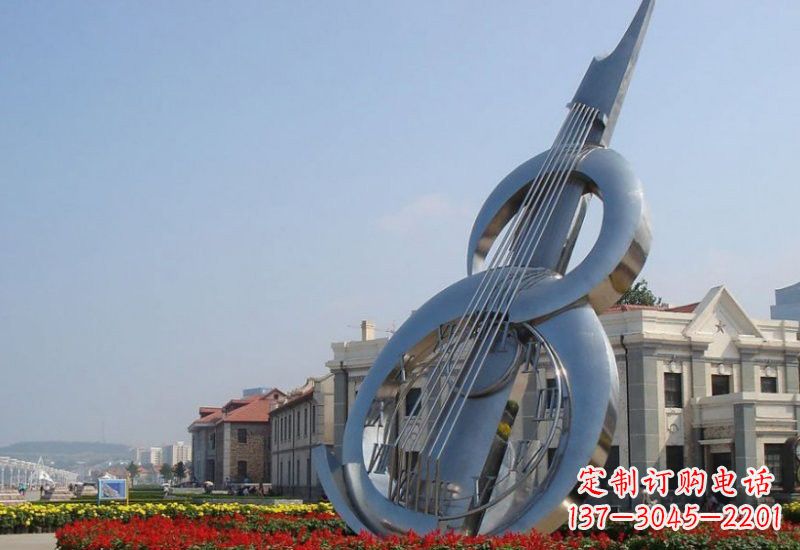 吉林不锈钢广场抽象大提琴 雕塑
