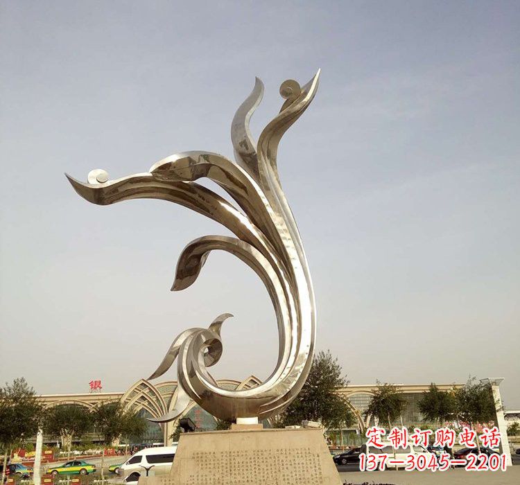 吉林不锈钢广场抽象凤凰雕塑