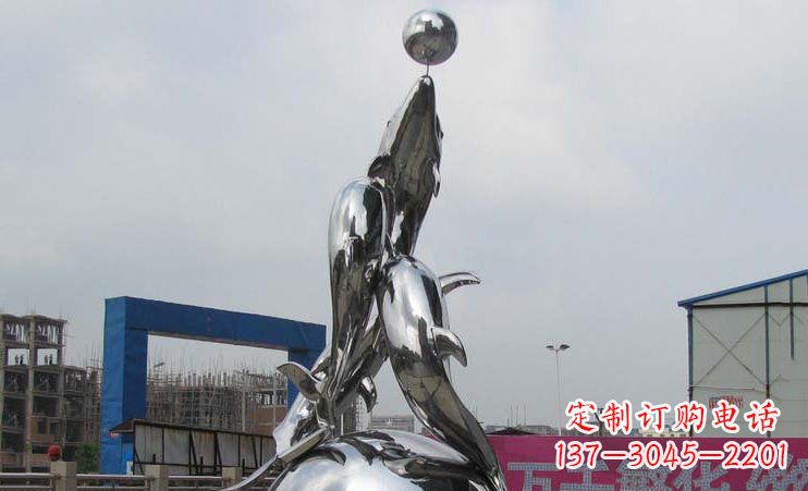 吉林不锈钢海豚雕塑_2