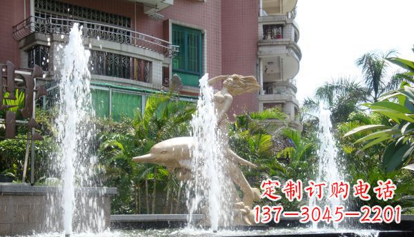 吉林不锈钢海豚喷泉雕塑精美的海洋艺术