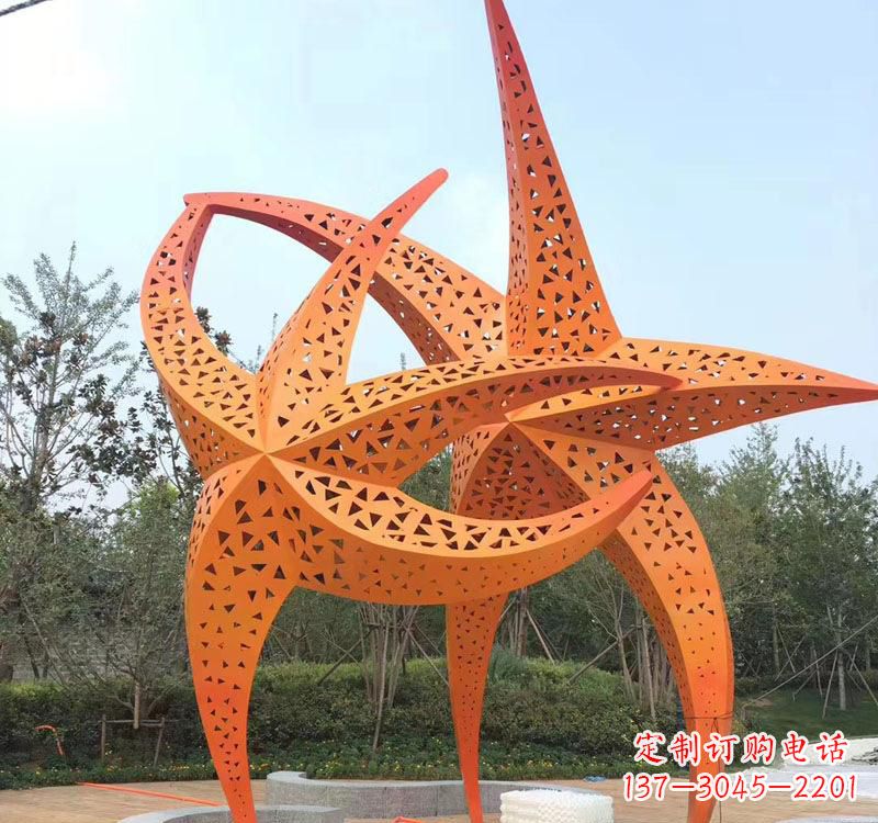 吉林不锈钢海星海洋动物雕塑