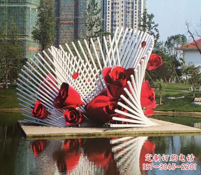 吉林不锈钢玫瑰雕塑——美丽的艺术之作