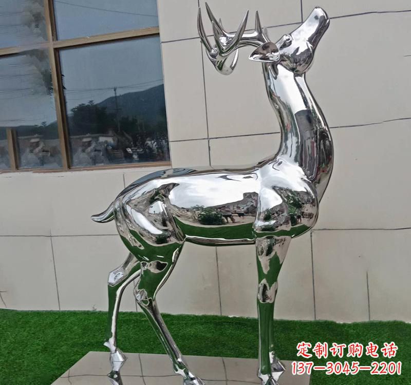 吉林不锈钢户外动物鹿雕塑