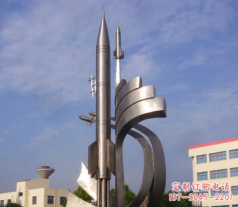 吉林不锈钢火箭飞升广场景观雕塑