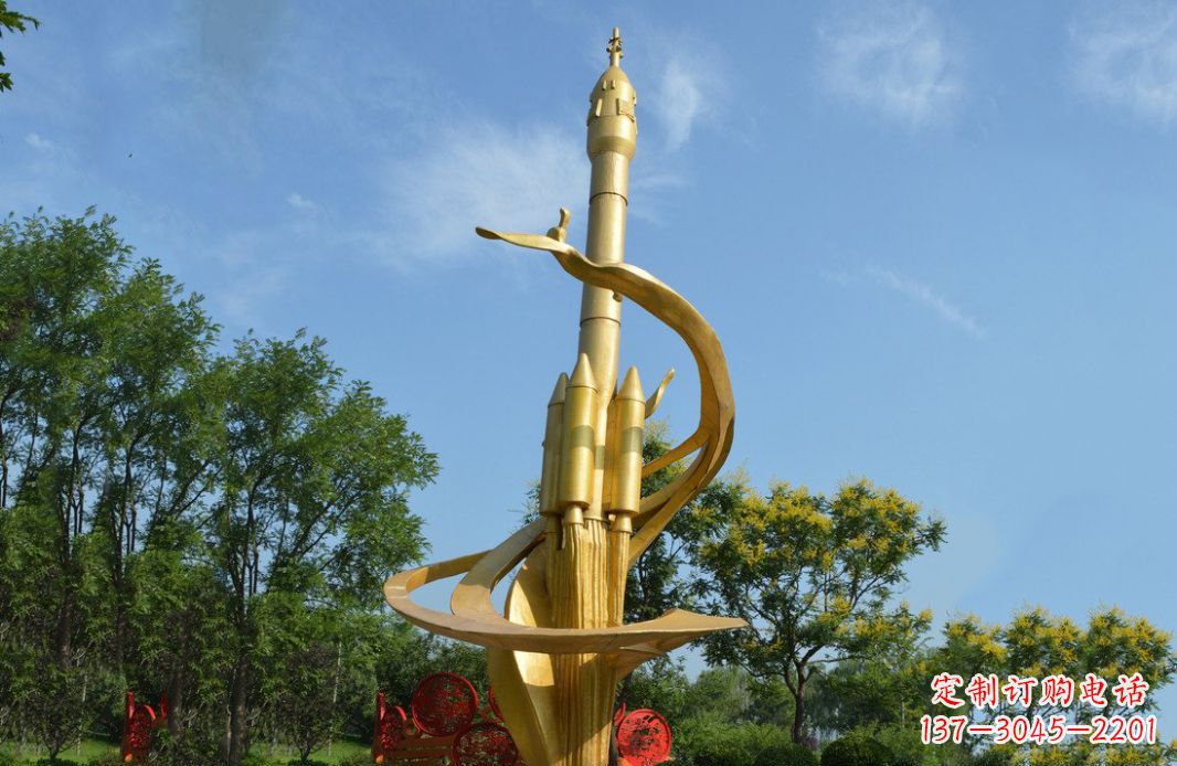 吉林不锈钢火箭广场景观雕塑