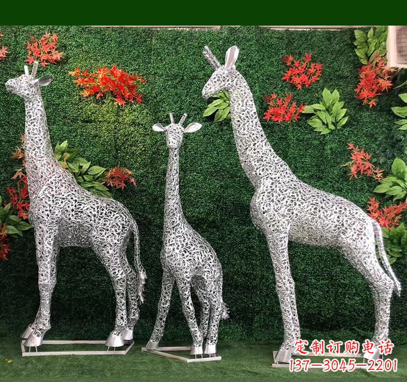 吉林不锈钢几何长颈鹿雕塑