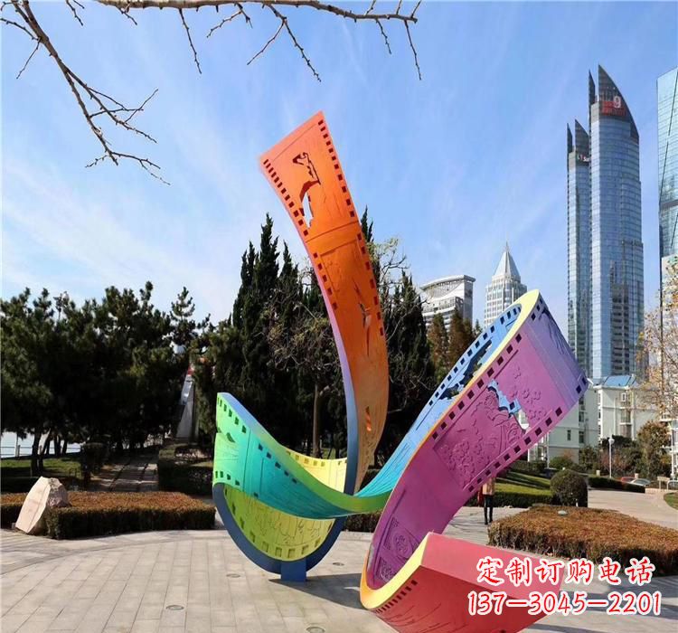 吉林波浪状的不锈钢胶卷雕塑