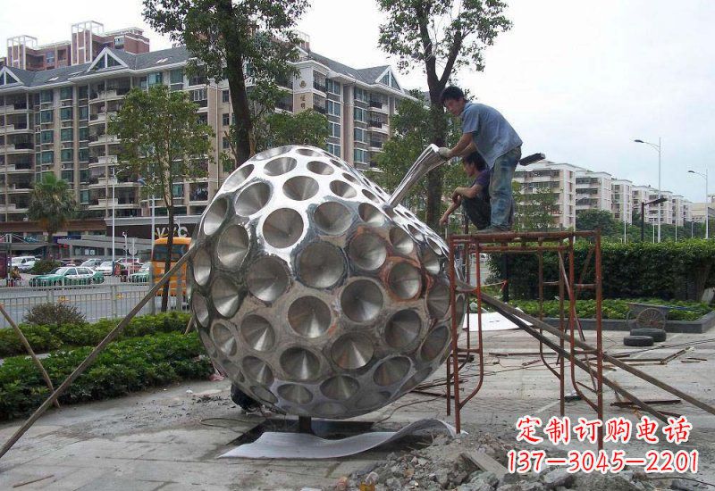 吉林不锈钢苹果雕塑