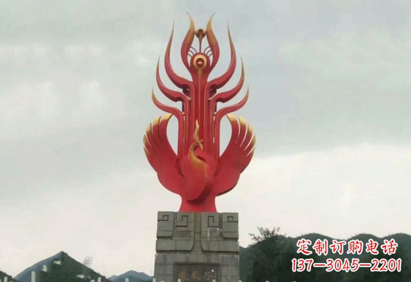 吉林不锈钢景区抽象凤凰雕塑