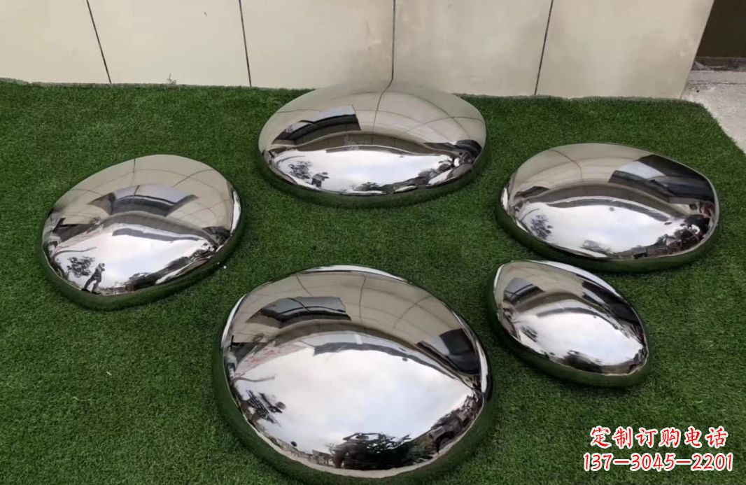 吉林不锈钢镜面鹅卵石雕塑12