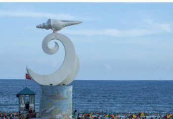 吉林海浪与海螺雕塑的结合——不锈钢景区的美景