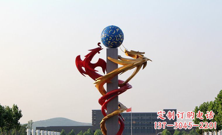 吉林龙凤呈祥一对不锈钢雕塑的精彩展示