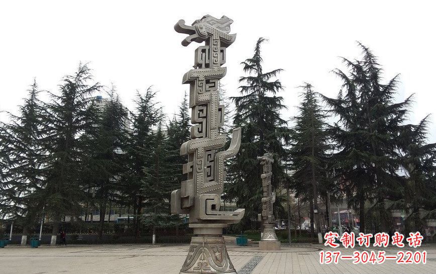 吉林不锈钢龙柱广场景观雕塑