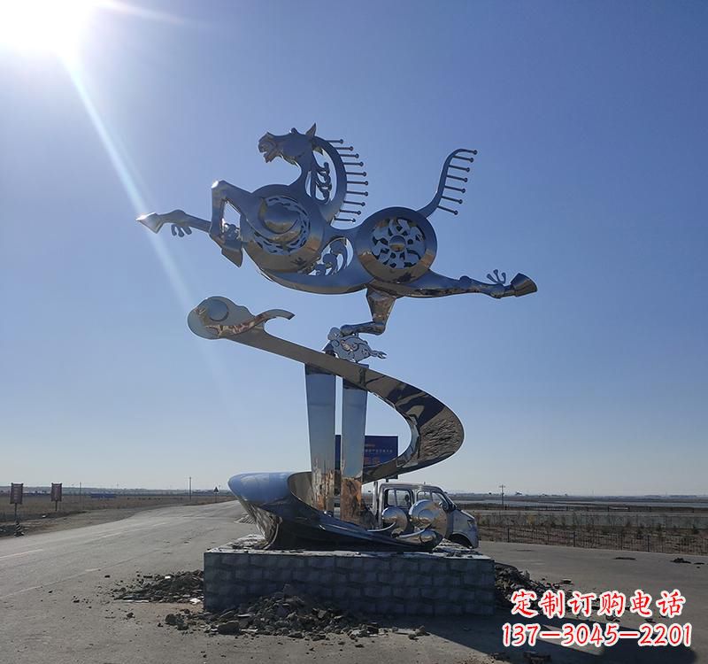吉林不锈钢马踏飞燕城市雕塑