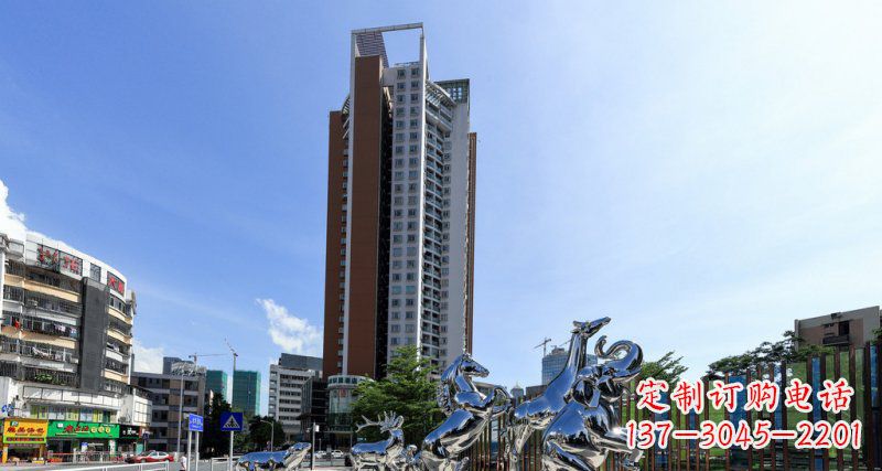 吉林不锈钢马长颈鹿大象动物雕塑