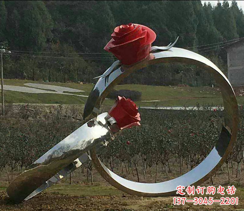 吉林不锈钢玫瑰雕塑精美的艺术珍品