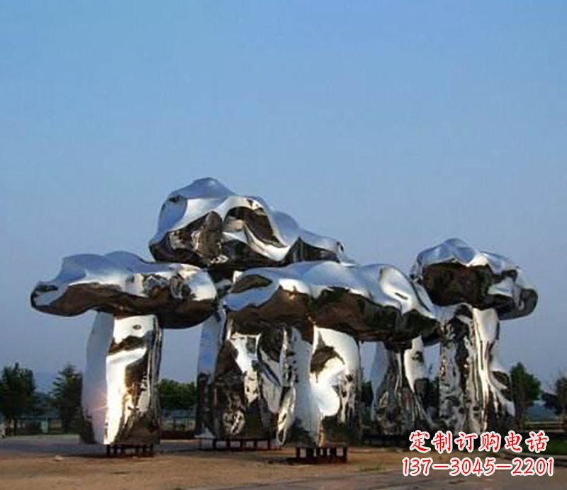 吉林不锈钢蘑菇广场雕塑 