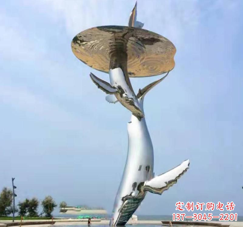吉林不锈钢抛光海豚雕塑