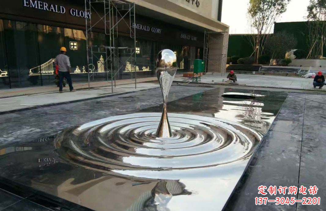 吉林不锈钢抛光水滴雕塑