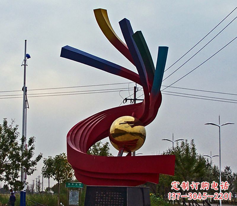 吉林不锈钢飘带雕塑艺术与自然的完美结合