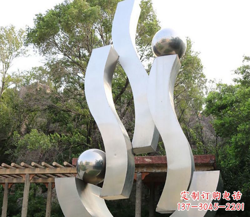 吉林景观雕塑现代不锈钢飘带