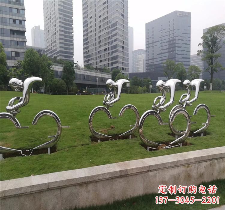 吉林不锈钢骑自行车雕塑