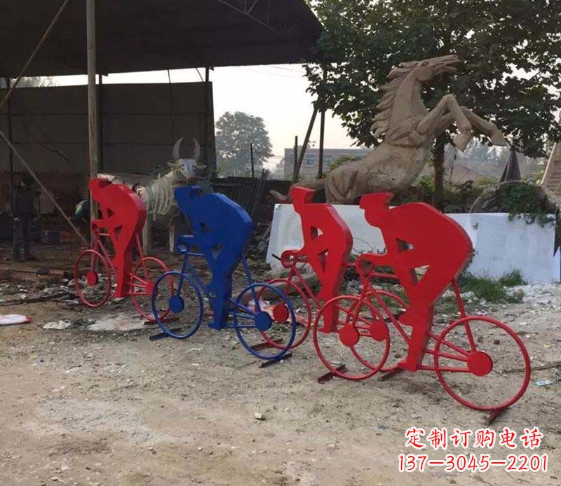 吉林不锈钢骑自行车人物雕塑