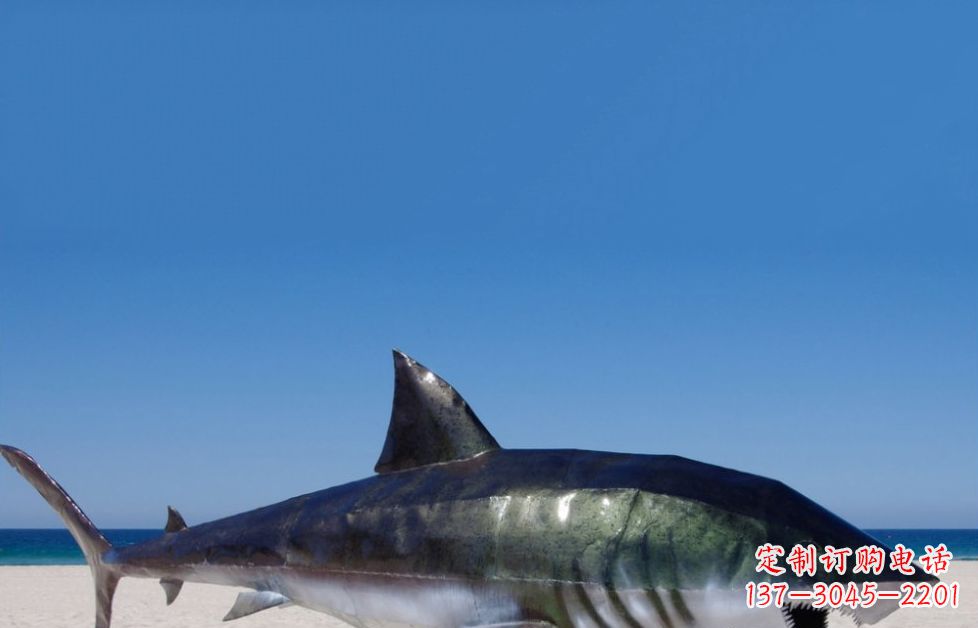 吉林不锈钢鲨鱼海边动物雕塑