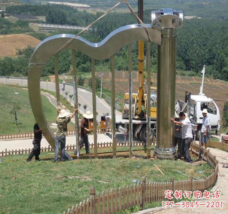 吉林不锈钢竖琴雕塑