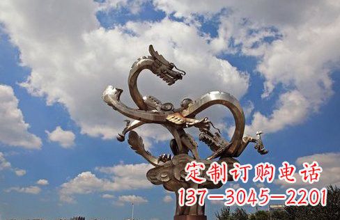 吉林不锈钢双龙戏珠雕塑——千古传说的艺术瑰宝