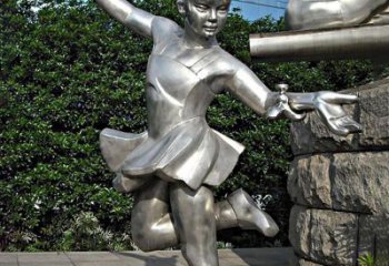 吉林儿童雕塑不锈钢跳舞人物