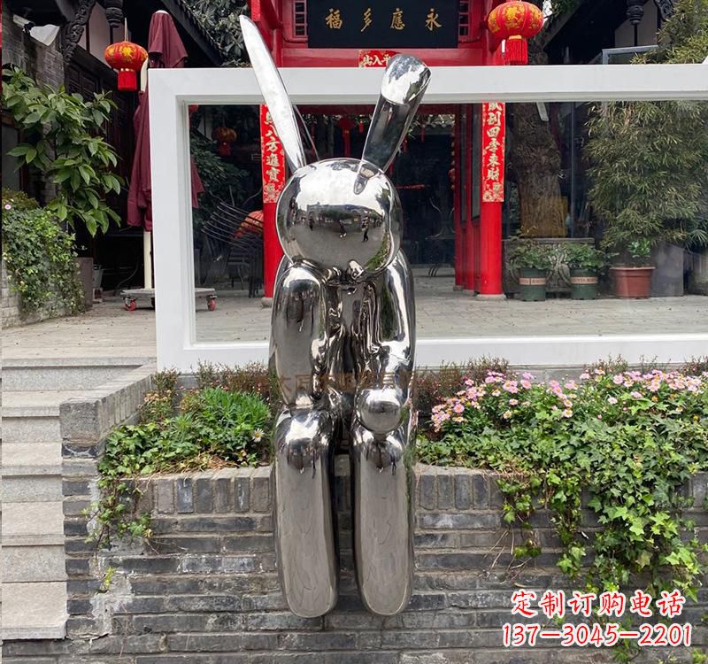吉林不锈钢兔子雕塑精美的艺术作品