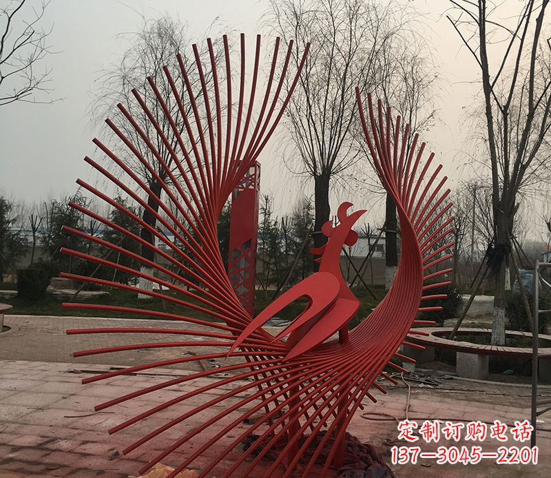 吉林不锈钢网状凤凰雕塑精美的艺术之作