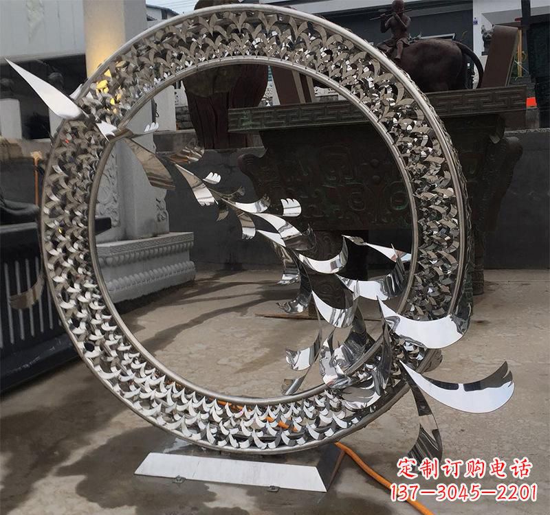 吉林不锈钢现代圆环雕塑——铸就艺术精粹
