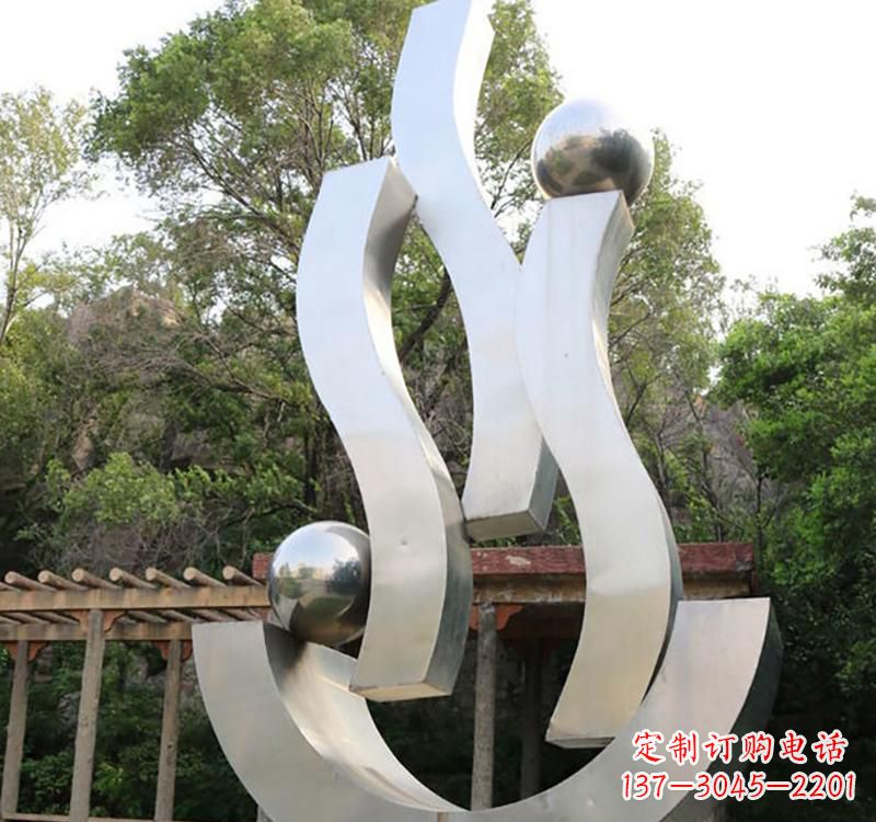 吉林不锈钢小区s型飘带雕塑